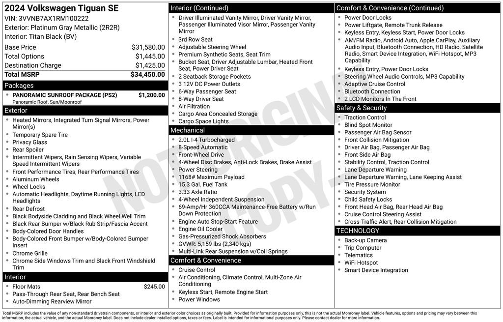 Used 2024 Volkswagen Tiguan SE w/ Panoramic Sunroof Package image 7