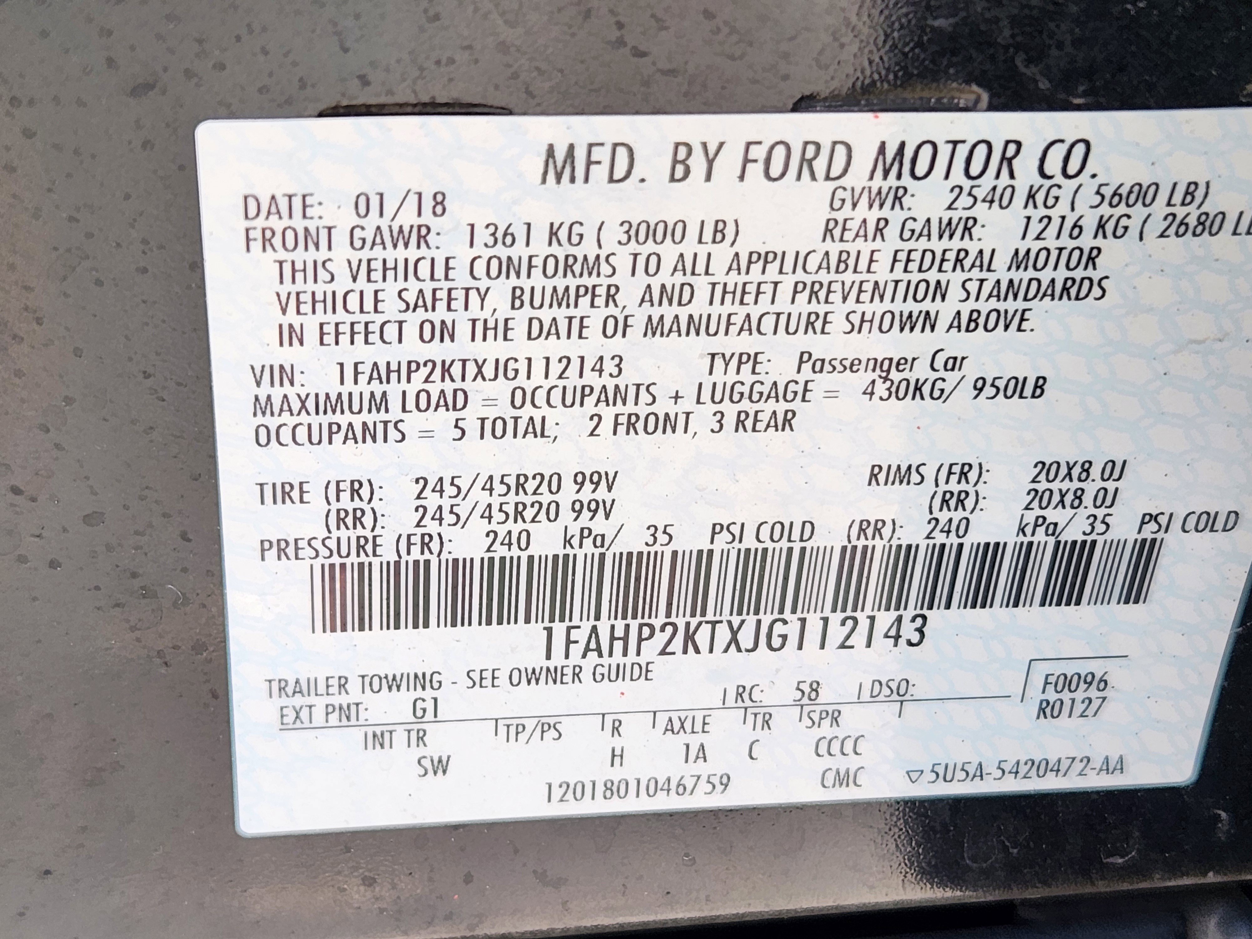 Used 2018 Ford Taurus SHO w/ Driver Assist Package AWD/4WD image 23