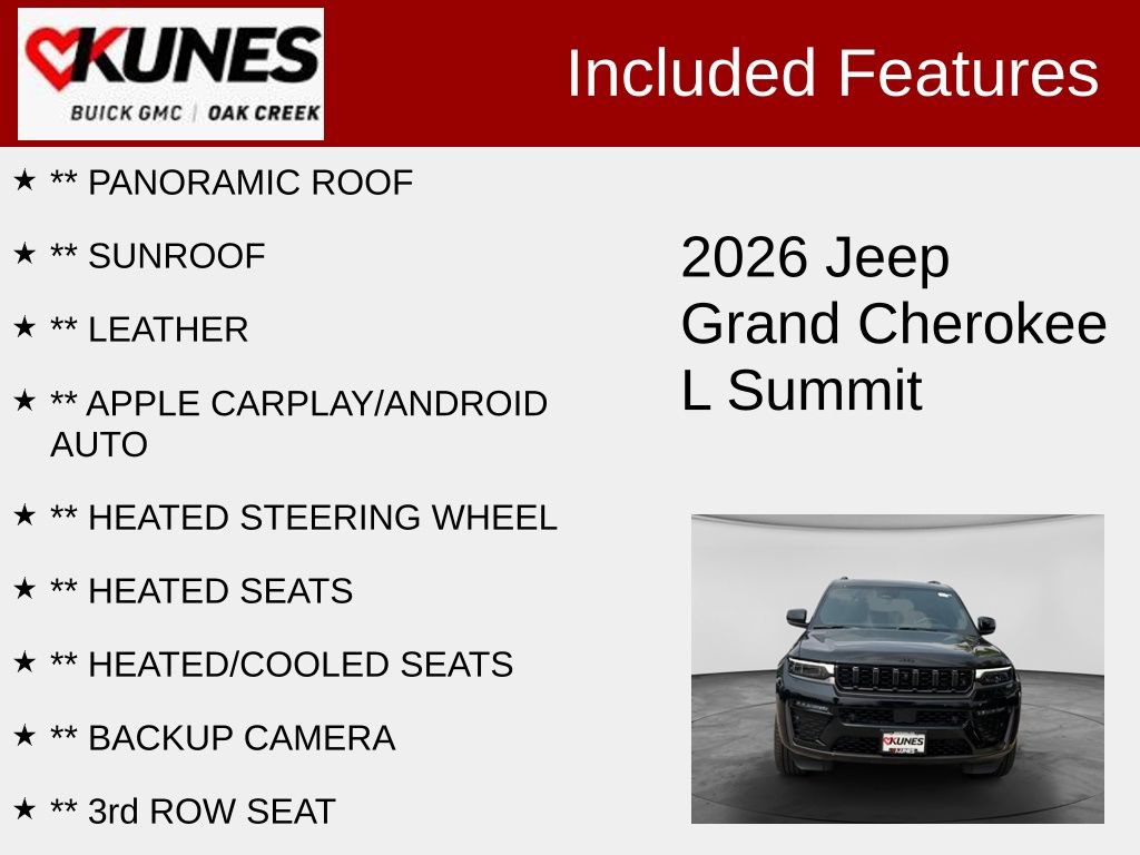 Used 2026 Jeep Grand Cherokee L Summit w/ Obsidian Package AWD/4WD image 2