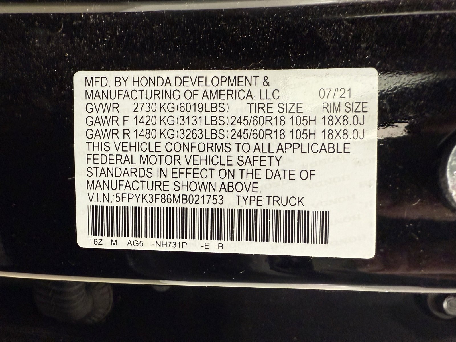 Used 2021 Honda Ridgeline Black Edition image 18