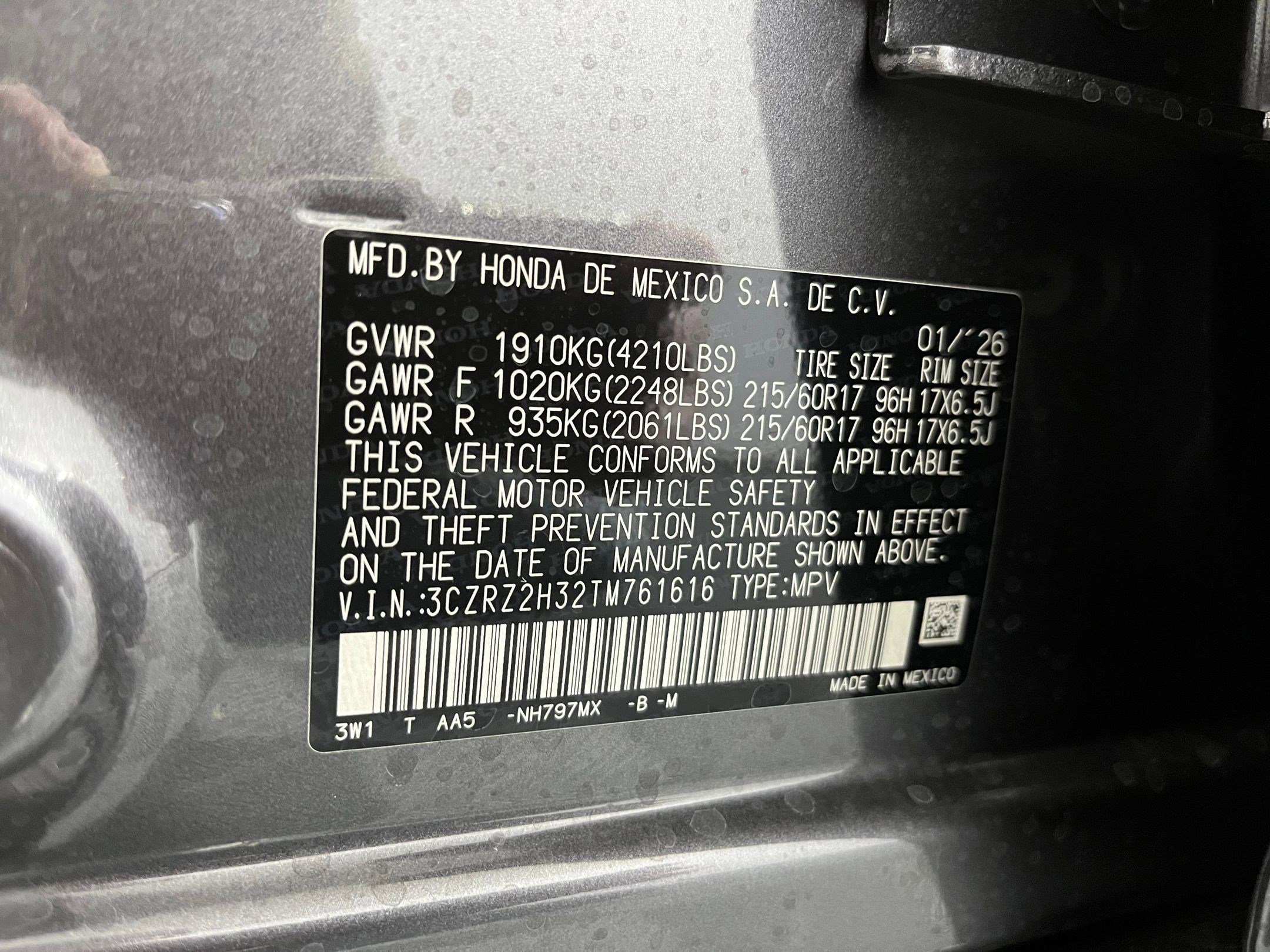 New 2026 Honda HR-V LX image 17