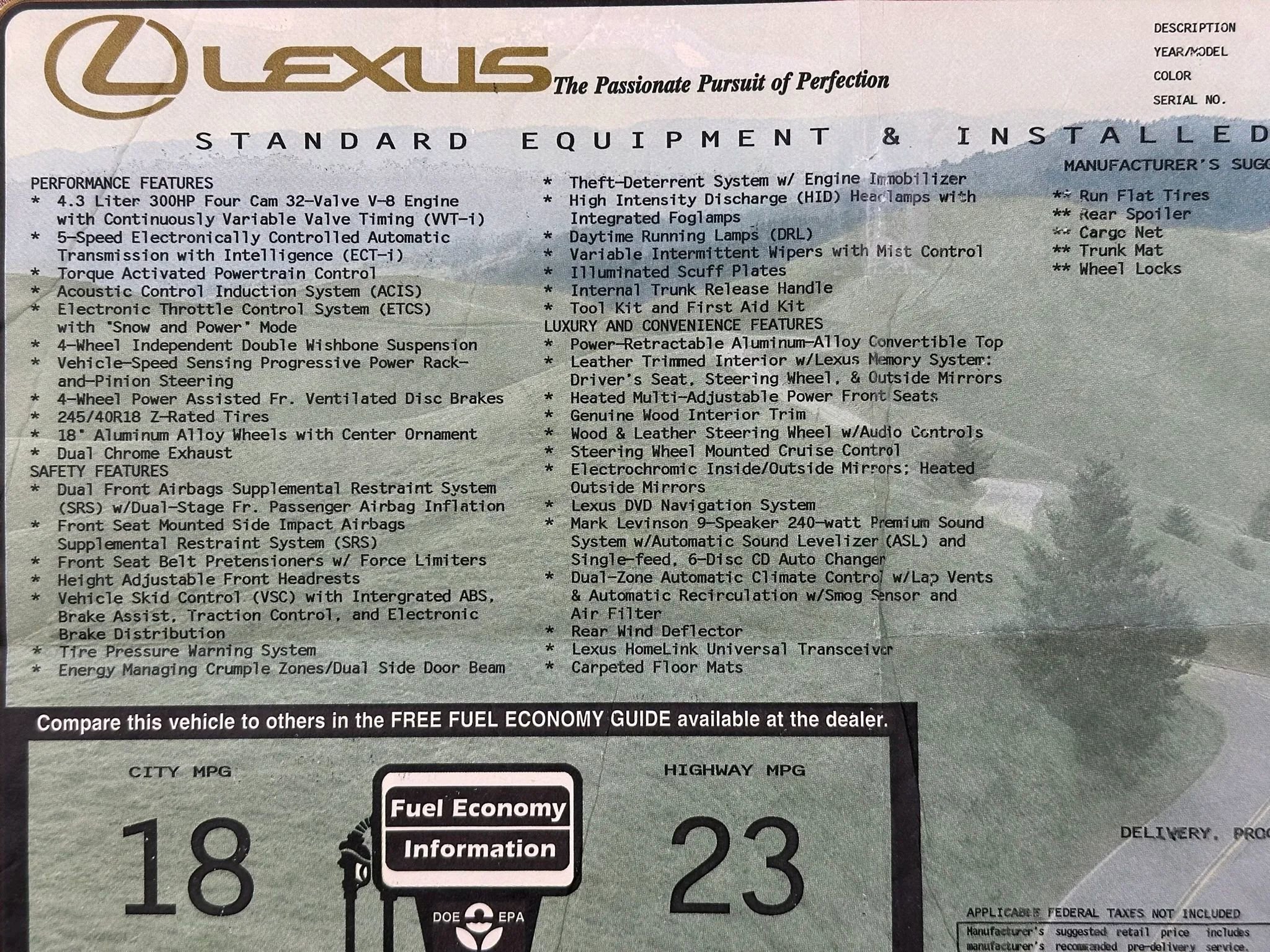 Used 2003 Lexus SC 430 Convertible RWD image 41