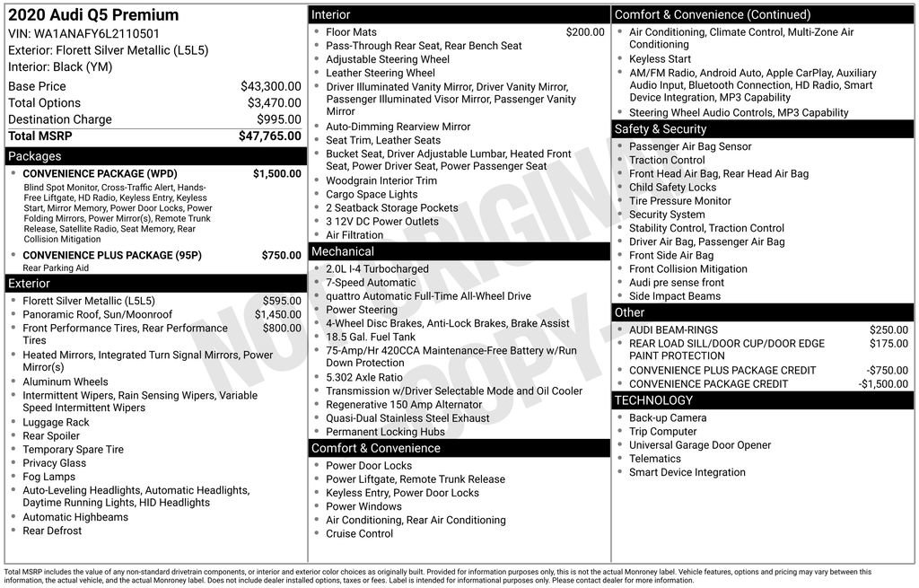 Used 2020 Audi Q5 2.0T Premium w/ Convenience Package image 43