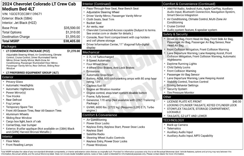 Certified 2024 Chevrolet Colorado LT w/ LT Convenience Package AWD/4WD image 40