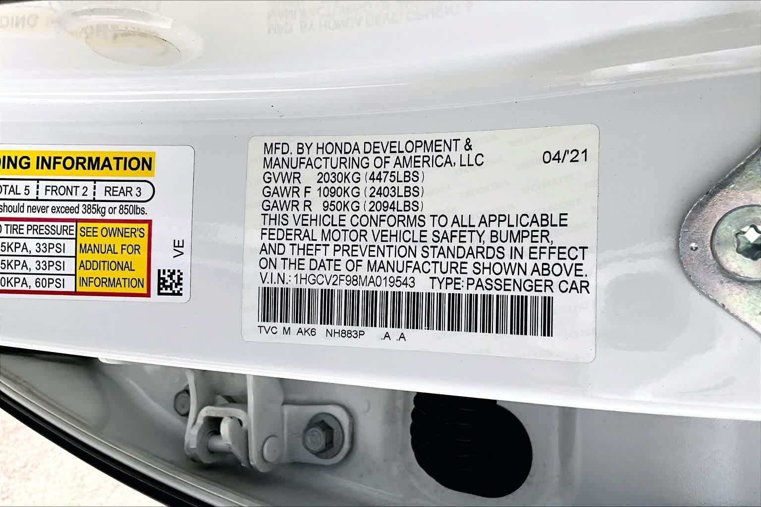 Used 2021 Honda Accord Touring image 32