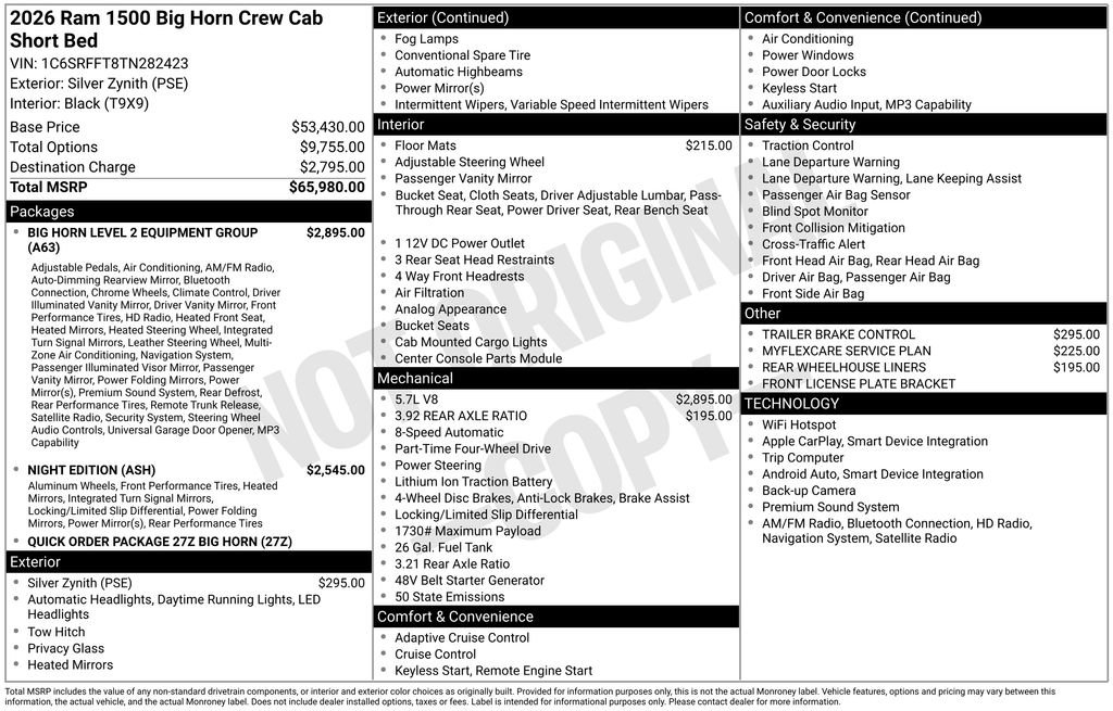 Used 2026 RAM 1500 Big Horn AWD/4WD image 26
