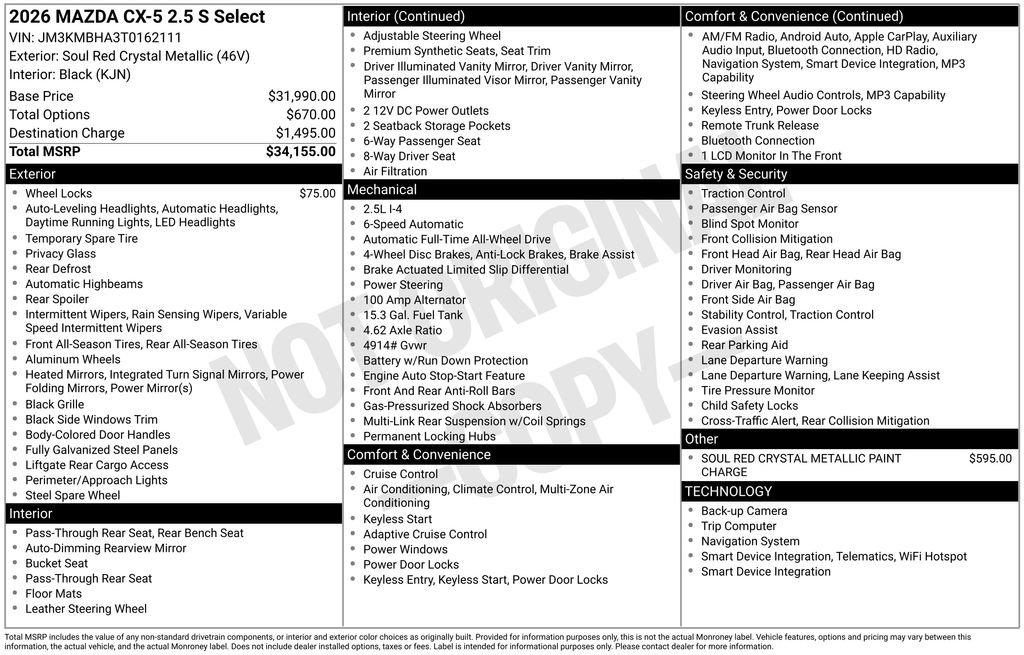 New 2026 MAZDA CX-5 Select AWD/4WD image 6