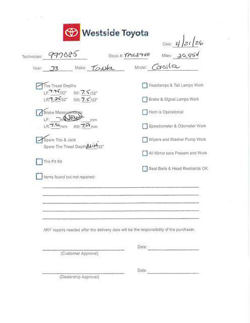 Certified 2023 Toyota Corolla LE w/ Carpet Mat Package (TMS) FWD image 27