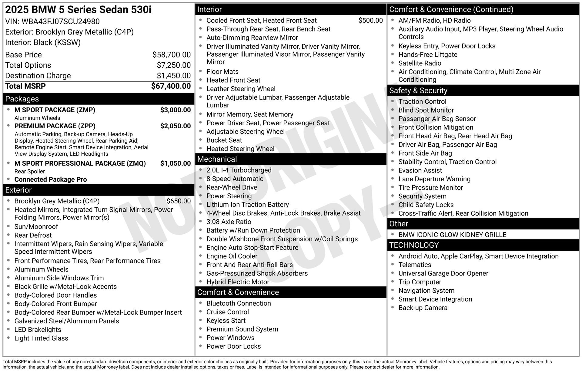 Used 2025 BMW 530i w/ M Sport Package image 44