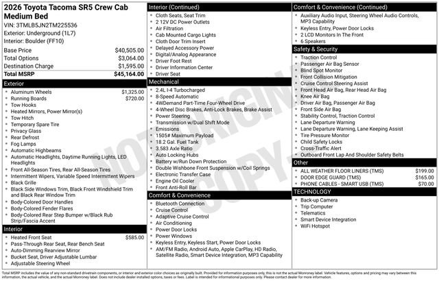 New 2026 Toyota Tacoma SR5 image 7