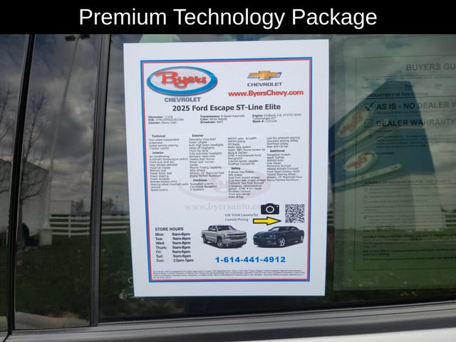 Used 2025 Ford Escape ST-Line Elite w/ Premium Technology Package image 13