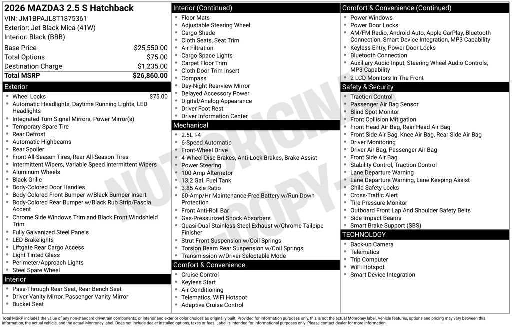 New 2026 MAZDA MAZDA3 s image 34