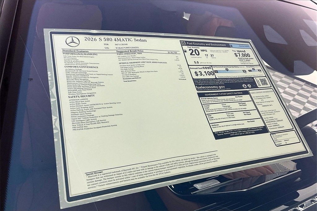 New 2026 Mercedes-Benz S 580 S 580 image 13