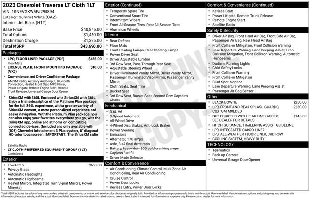 Certified 2023 Chevrolet Traverse LT w/ LPO, Floor Liner Package image 31