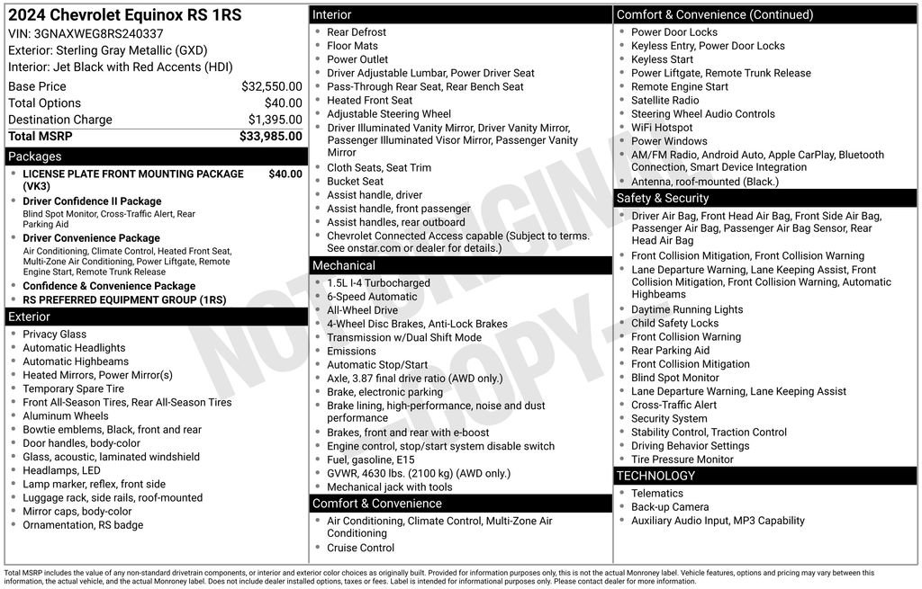 Certified 2024 Chevrolet Equinox RS image 35