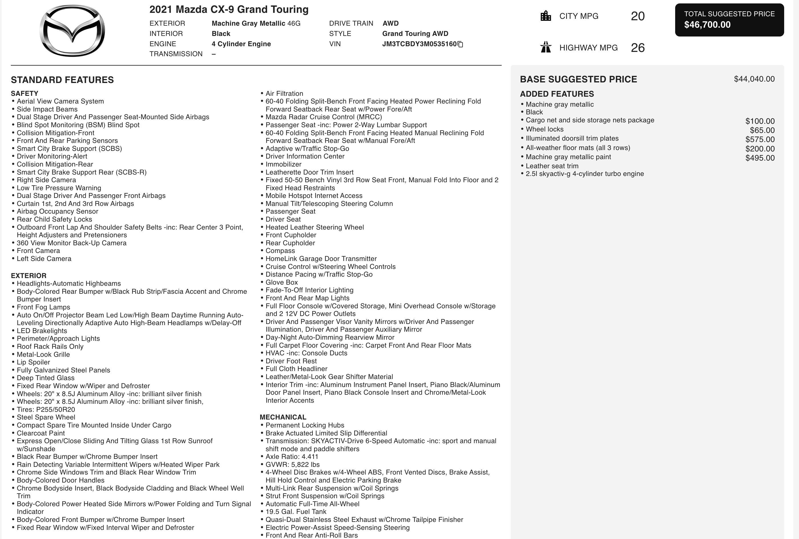 Used 2021 MAZDA CX-9 Grand Touring image 6