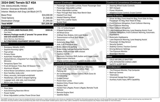 Used 2024 GMC Terrain SLT w/ LPO, Floor Liner Package AWD/4WD image 6
