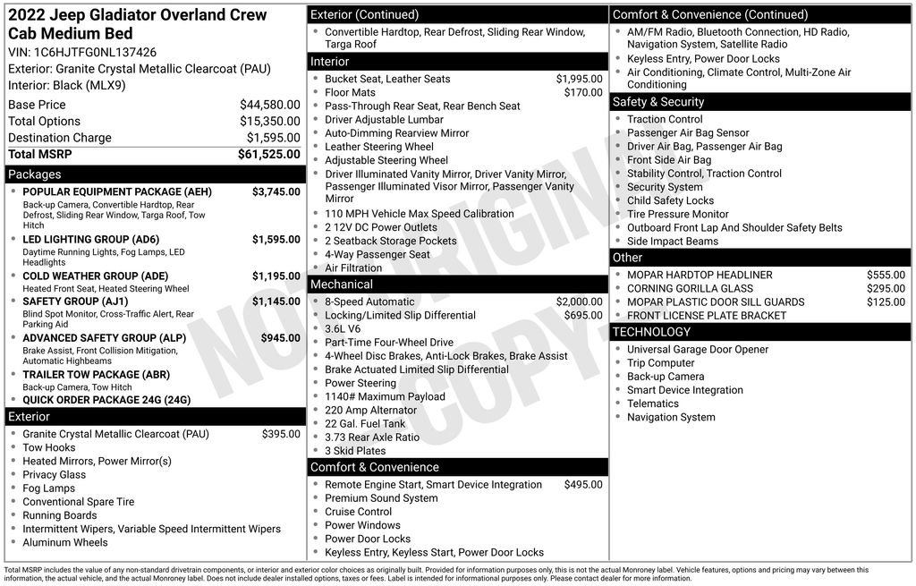 Used 2022 Jeep Gladiator Overland w/ Popular Equipment Package image 28