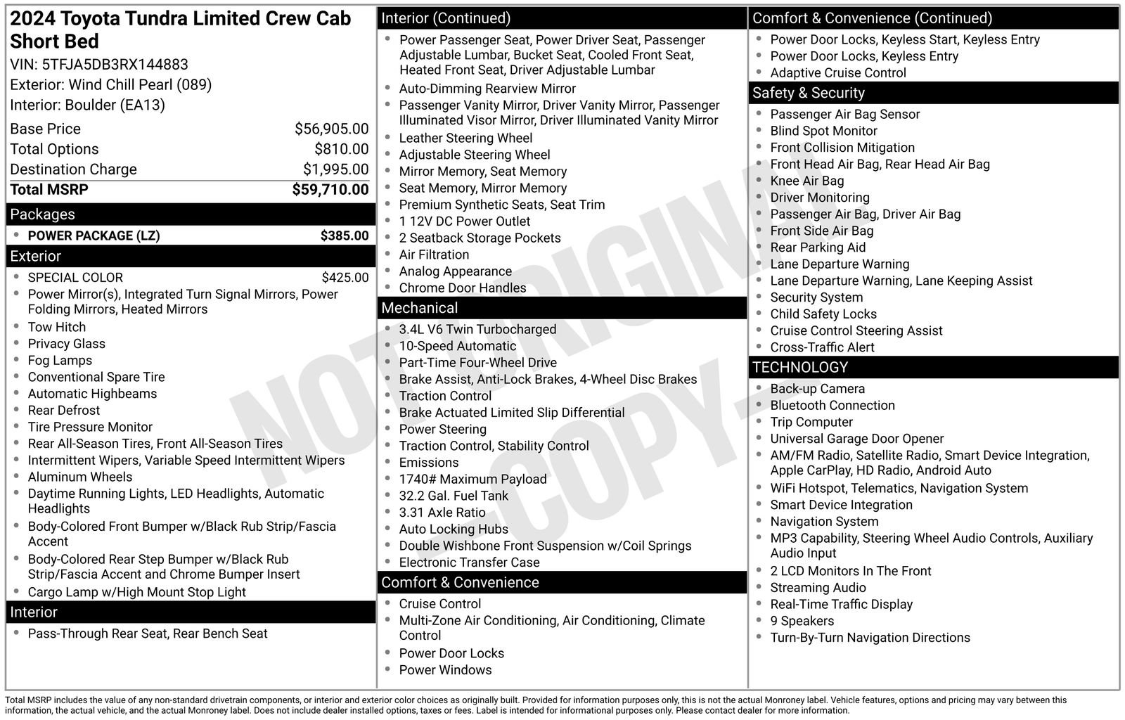Used 2024 Toyota Tundra Limited w/ Power Package AWD/4WD image 13
