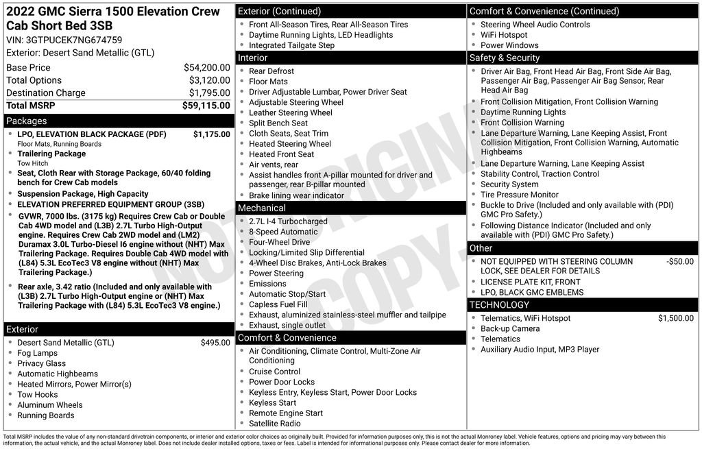 Used 2022 GMC Sierra 1500 Elevation w/ LPO, Elevation Black Package image 17