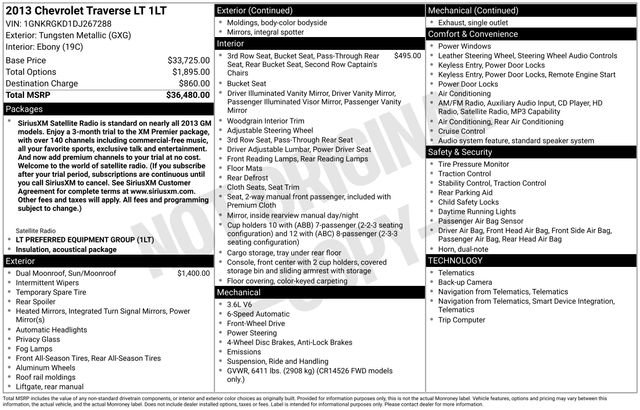Used 2013 Chevrolet Traverse LT FWD image 39