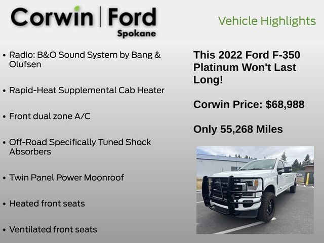 Used 2022 Ford F350 Platinum w/ FX4 Off-Road Package AWD/4WD image 12