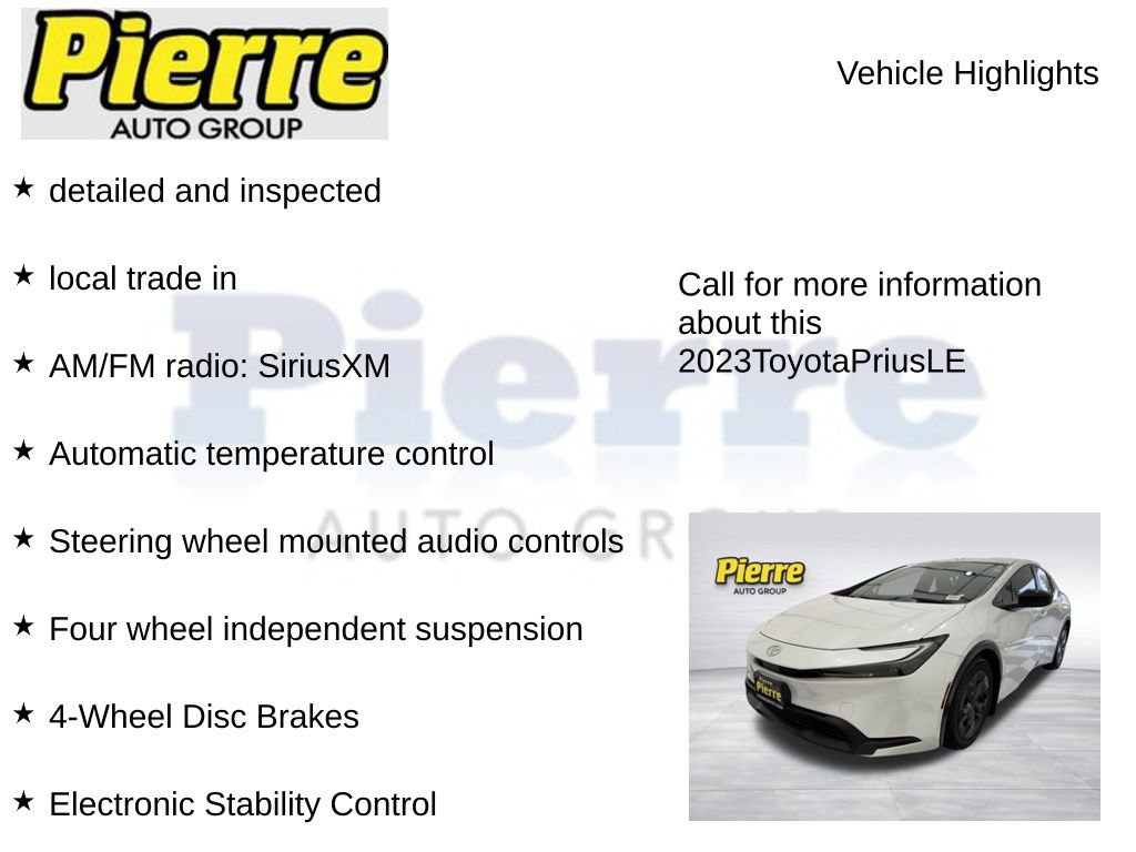 Used 2023 Toyota Prius LE FWD image 7