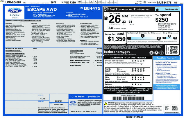 Certified 2022 Ford Escape Titanium w/ Class II Trailer Tow Package AWD/4WD image 39