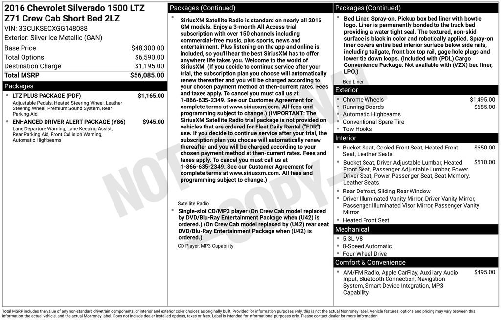 Used 2016 Chevrolet Silverado 1500 LTZ Z71 w/ LTZ Plus Package image 8