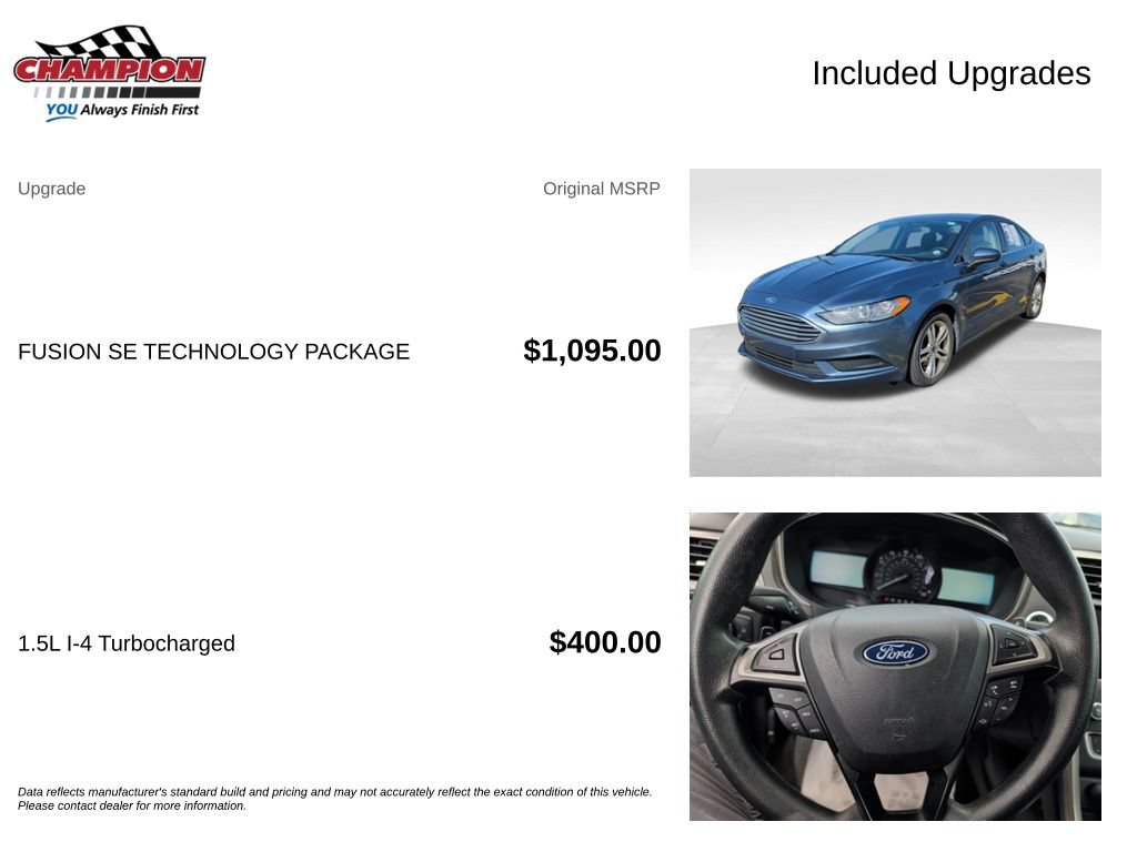 Used 2018 Ford Fusion SE w/ Fusion SE Technology Package FWD image 4