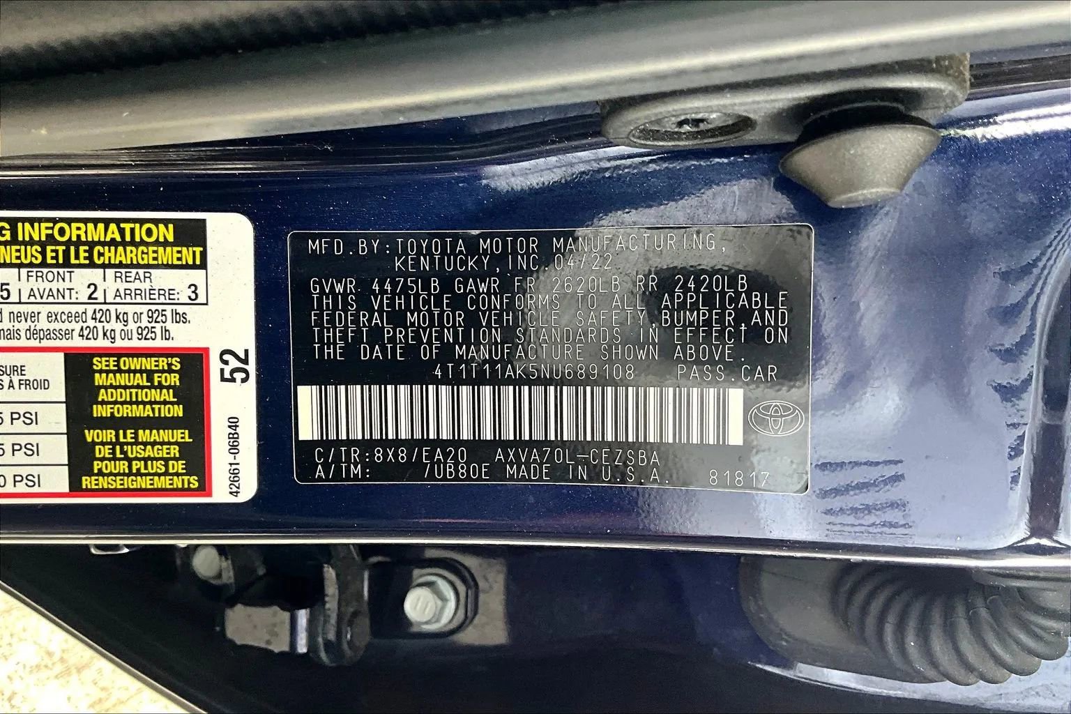 Used 2022 Toyota Camry SE w/ Cold Weather Package FWD image 16