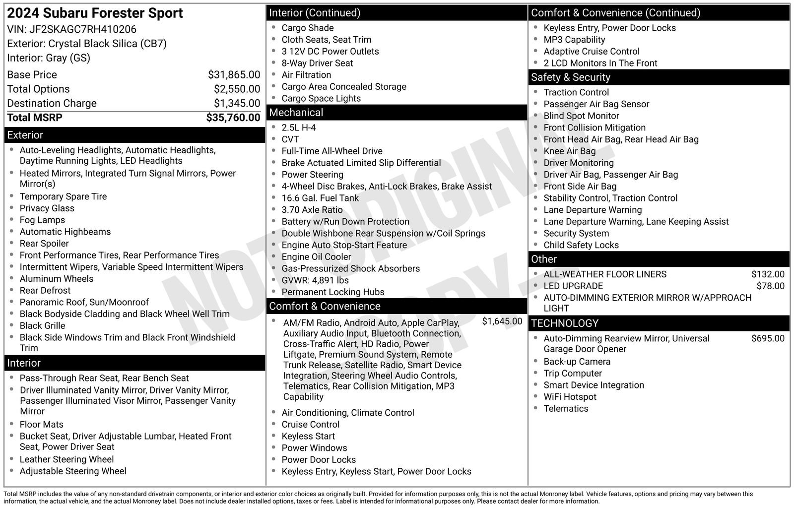 Certified 2024 Subaru Forester Sport AWD/4WD image 7