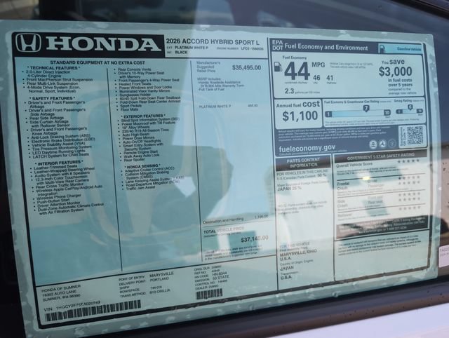 New 2026 Honda Accord Sport image 34