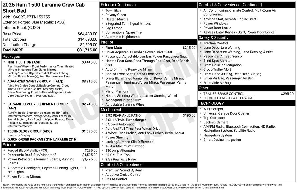 Used 2026 RAM 1500 Laramie w/ Night Edition image 4