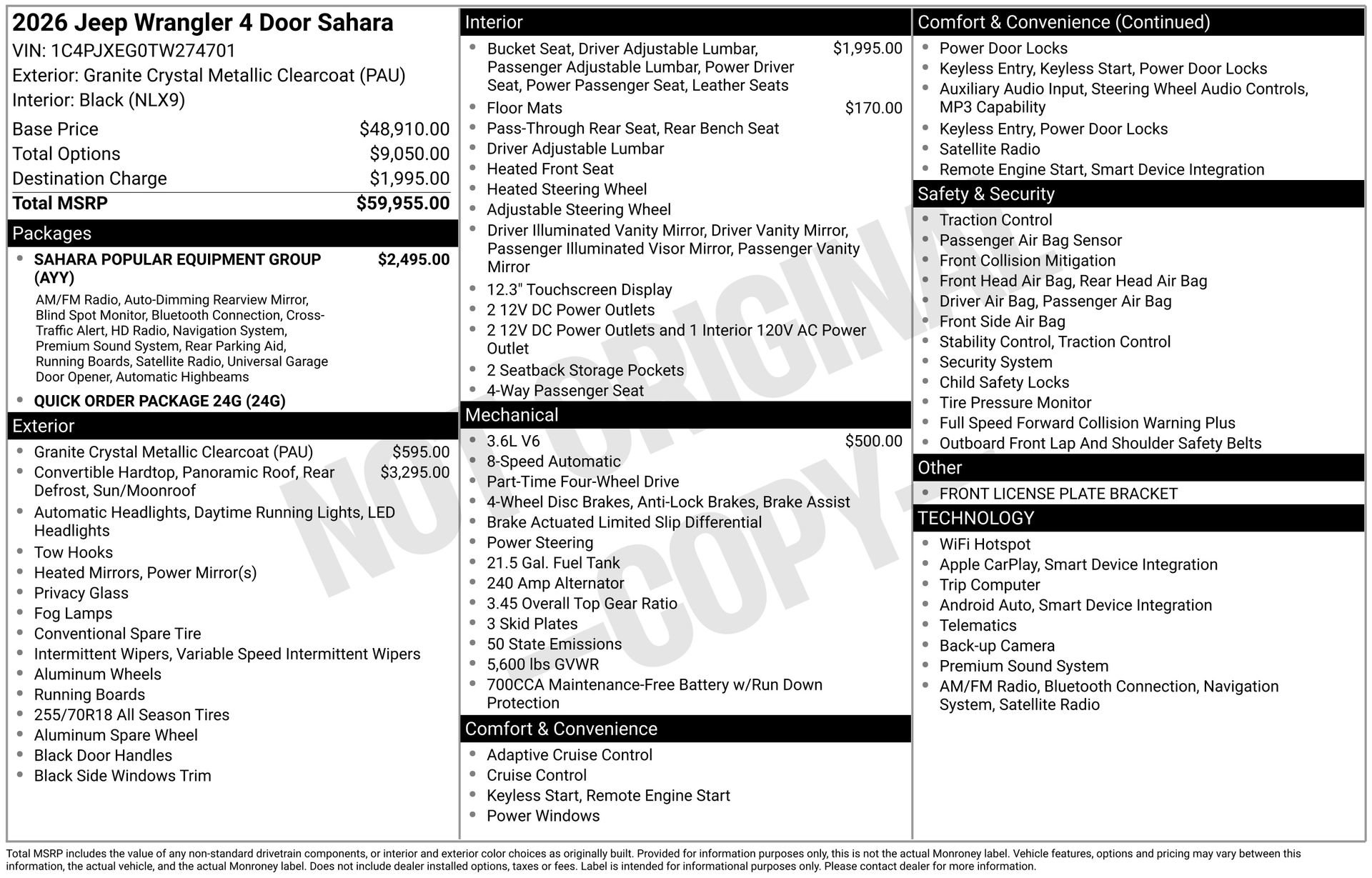 New 2026 Jeep Wrangler Sahara AWD/4WD image 3