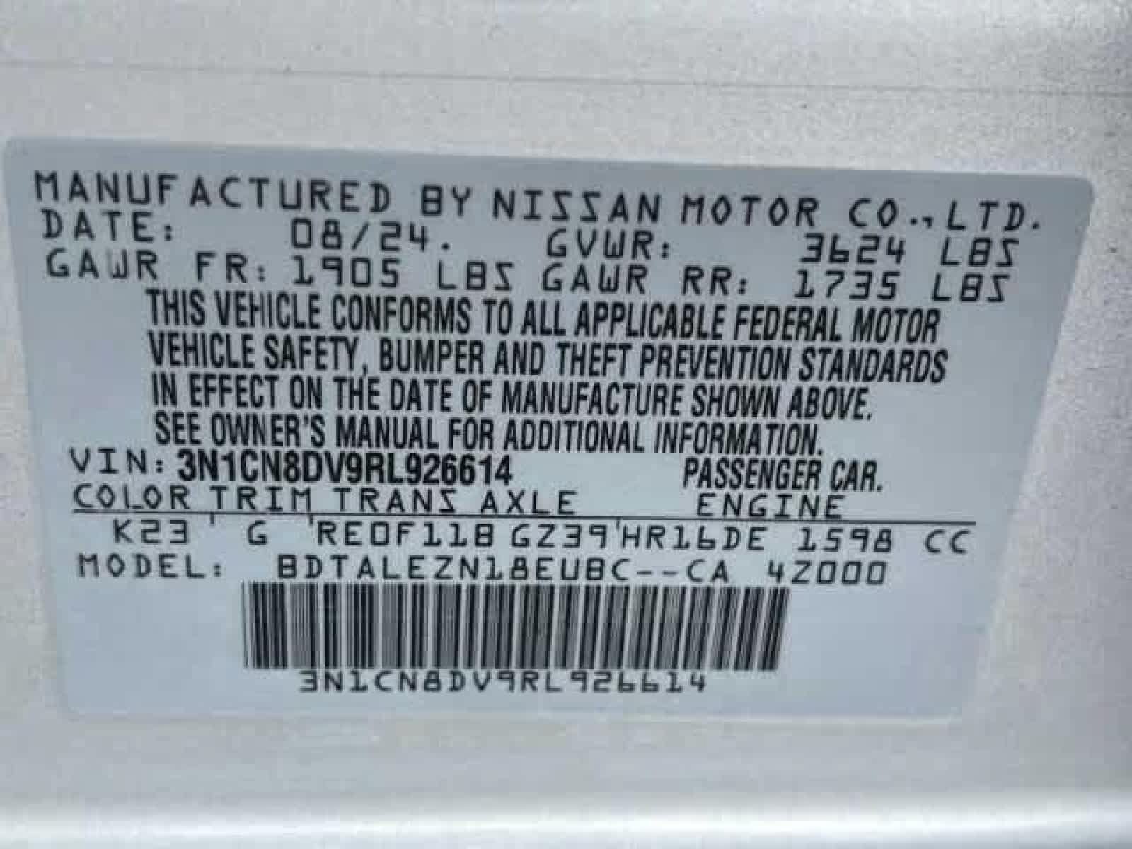 Certified 2024 Nissan Versa S w/ S Plus Package FWD image 34