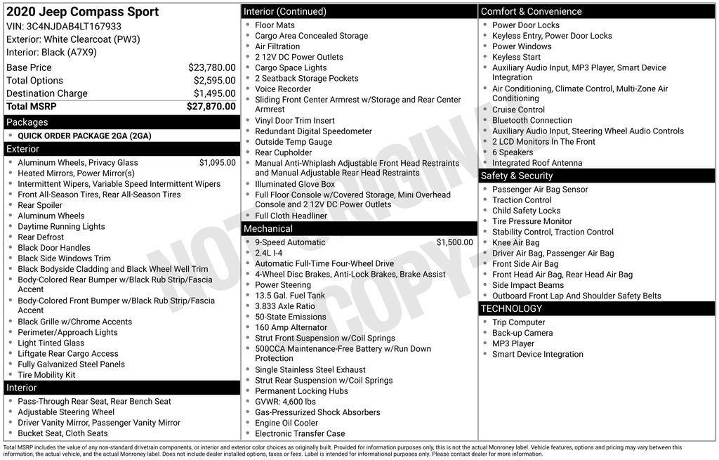 Used 2020 Jeep Compass Sport image 7