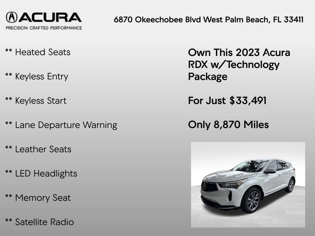 Certified 2023 Acura RDX w/ Technology Package FWD image 14