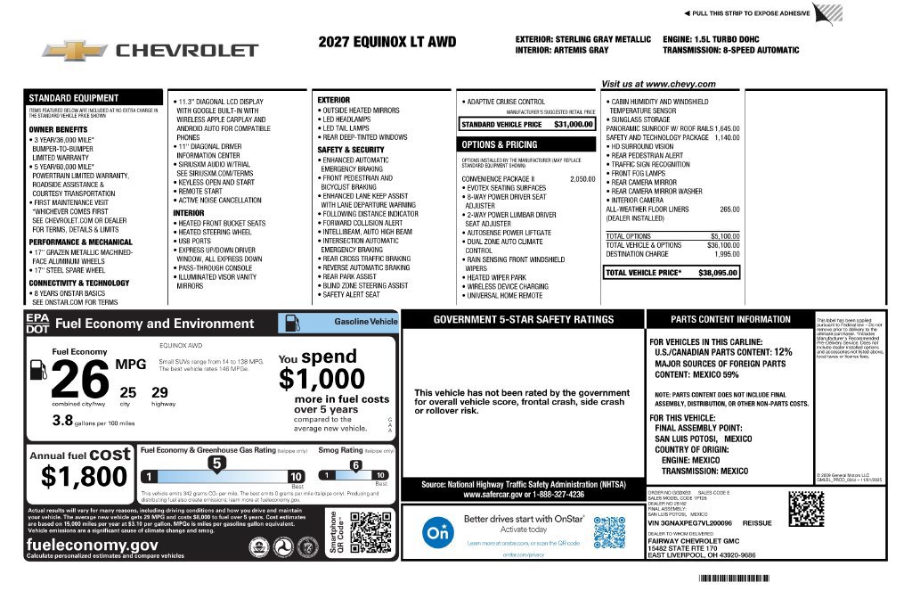 New 2027 Chevrolet Equinox LT w/ Convenience Package II AWD/4WD image 4