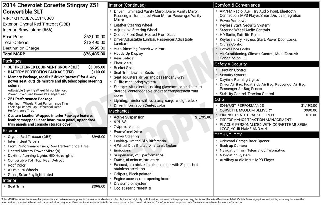 Used 2014 Chevrolet Corvette Stingray Convertible w/ 3LT Preferred Equipment Group image 23