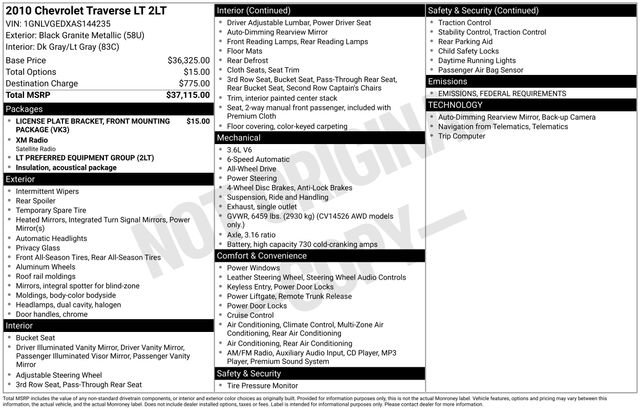 Used 2010 Chevrolet Traverse LT image 8