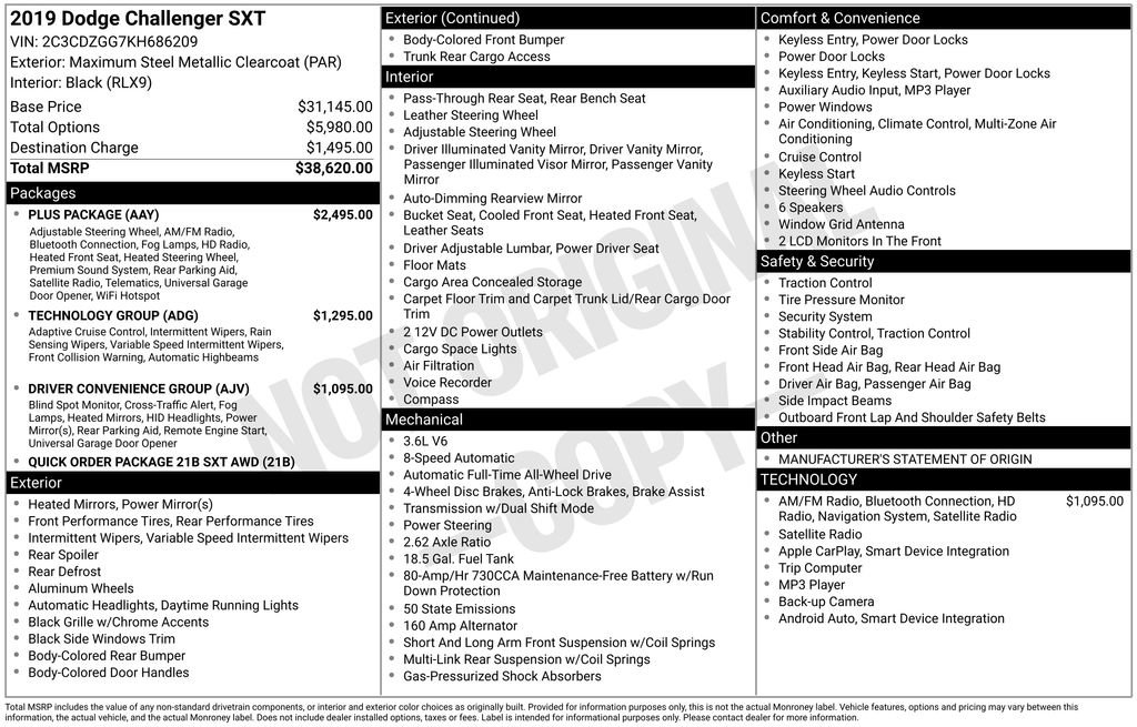 Used 2019 Dodge Challenger SXT w/ Plus Package image 27