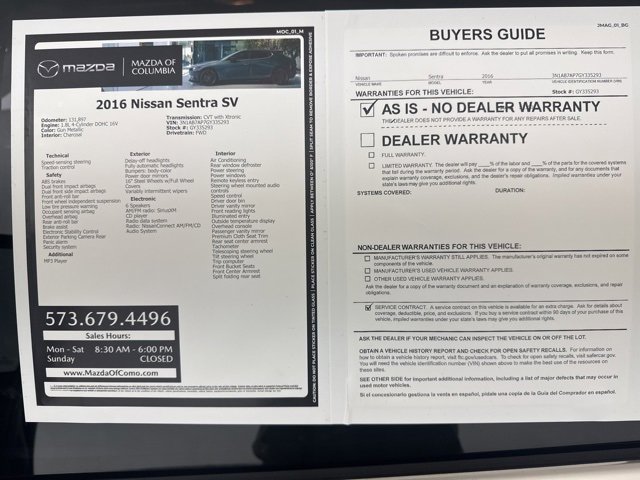 Used 2016 Nissan Sentra SV w/ Style Package image 32