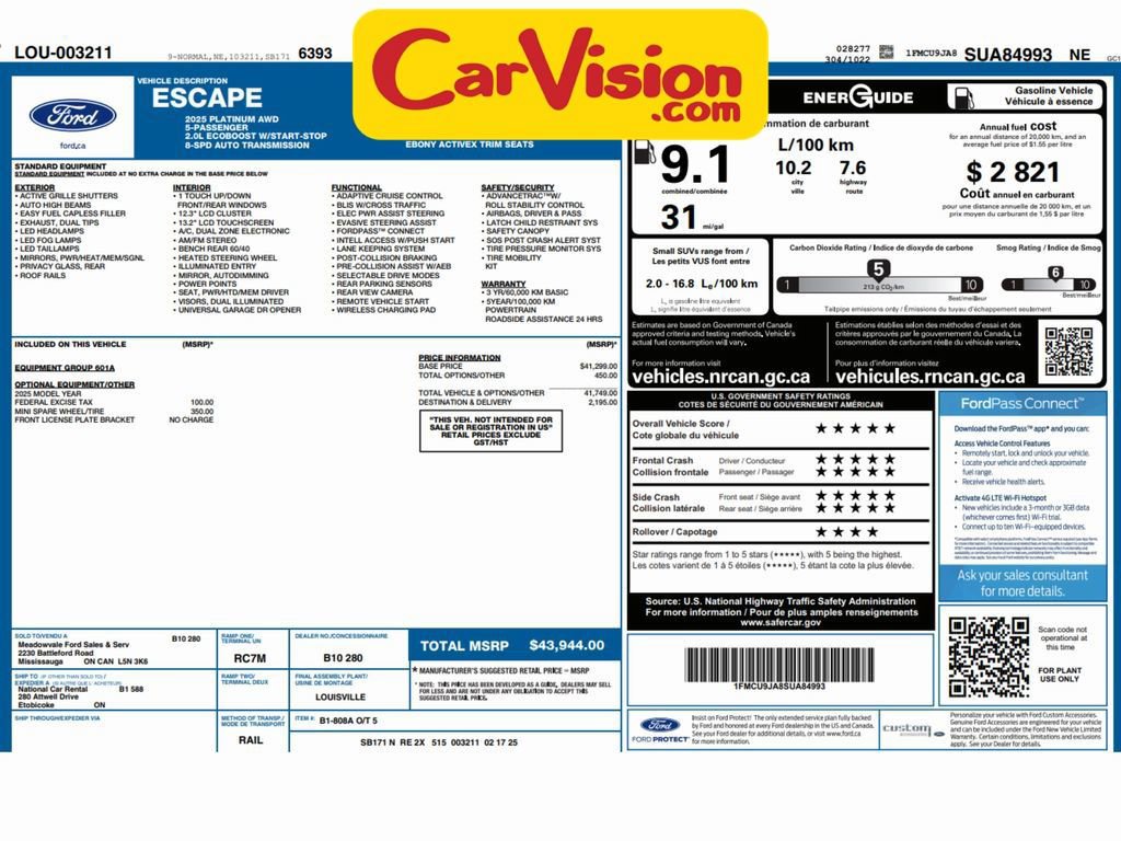 Used 2025 Ford Escape Platinum image 2