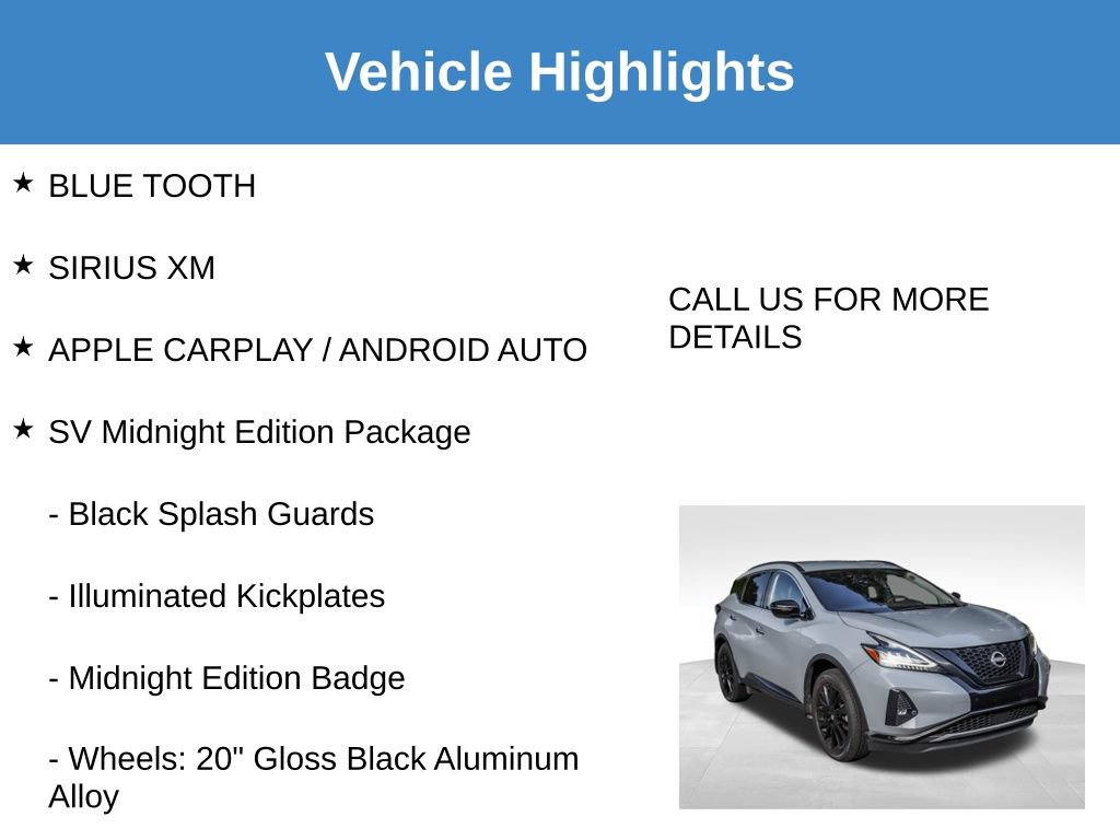 Used 2024 Nissan Murano SV w/ SV Midnight Edition Package AWD/4WD image 7