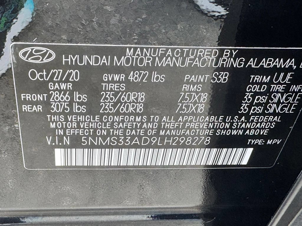 Used 2020 Hyundai Santa Fe SEL w/ Convenience + Premium Package FWD image 45