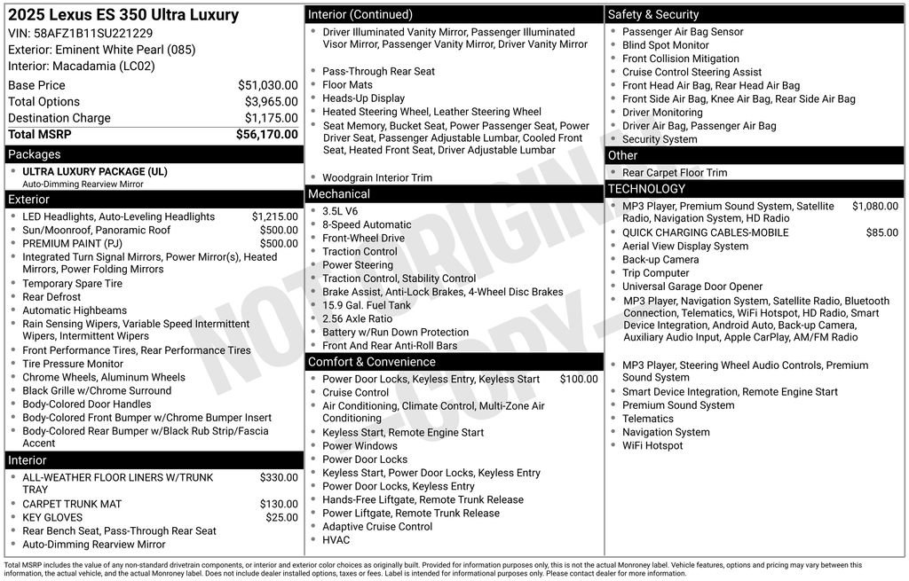 Used 2025 Lexus ES 350 Ultra Luxury FWD image 4