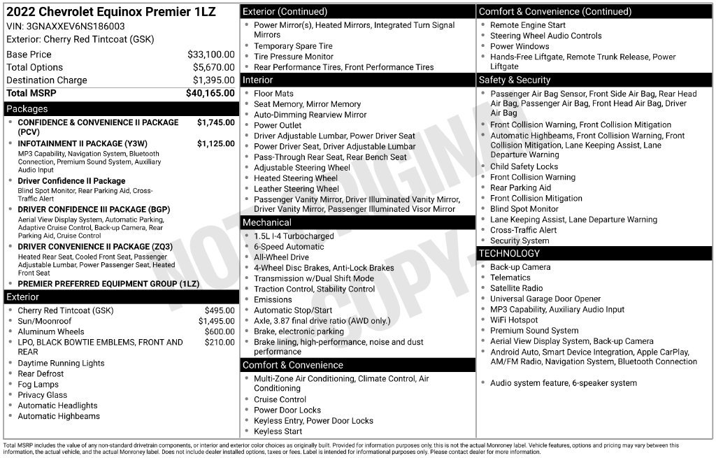 Used 2022 Chevrolet Equinox Premier AWD/4WD image 36