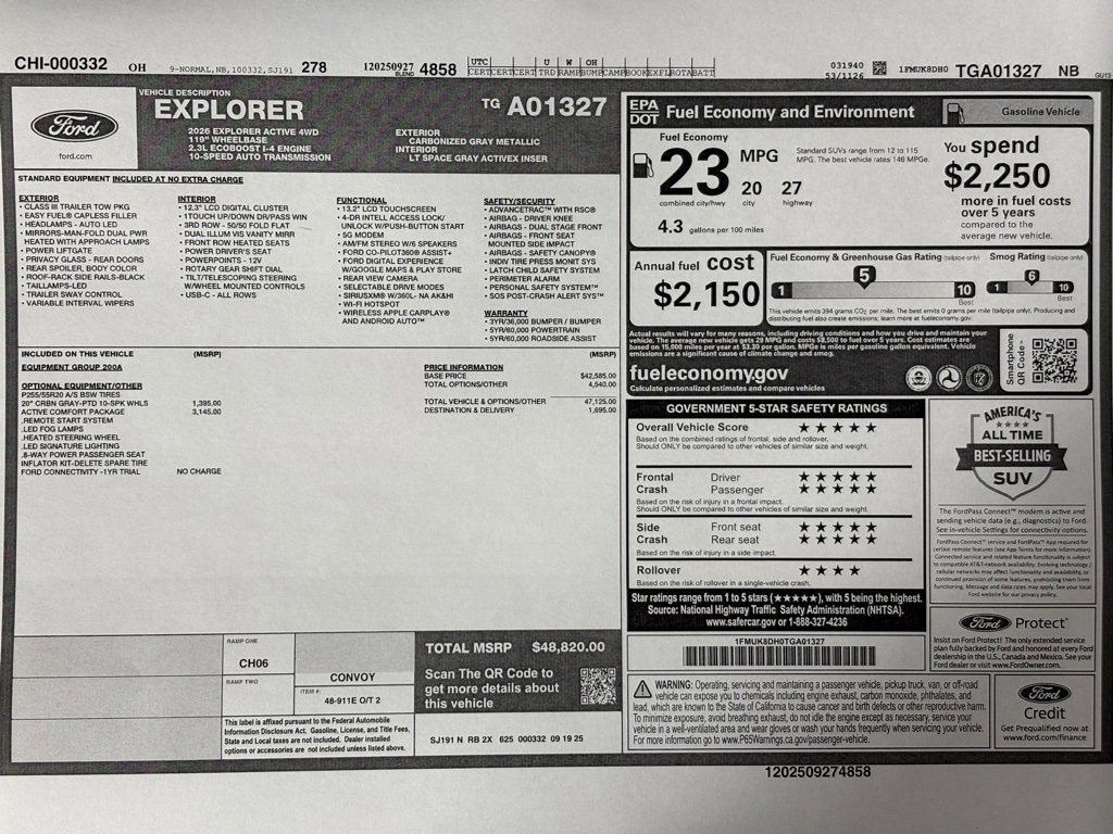 New 2026 Ford Explorer Active image 39