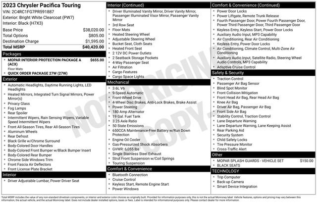 Certified 2023 Chrysler Pacifica Touring image 3